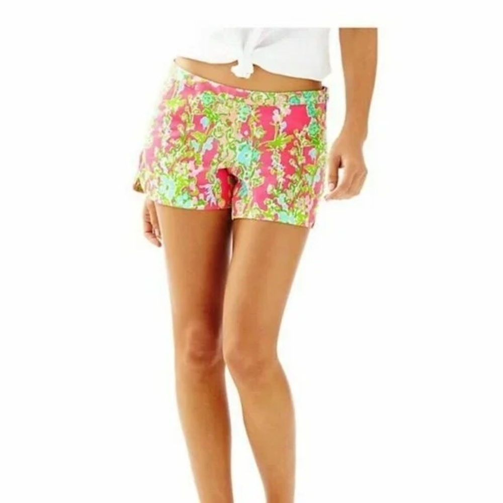 Lilly Pulitzer Adie Short Women's 0 - Southern Charm Floral Pink Green